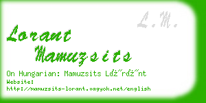 lorant mamuzsits business card